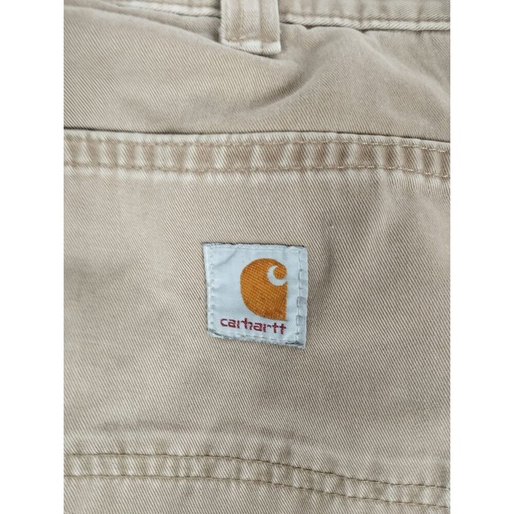 Carhartt Men 32x28 Beige Canvas B324 DKH Relaxed Fit Work Pants Utility Retro - Picture 5 of 7